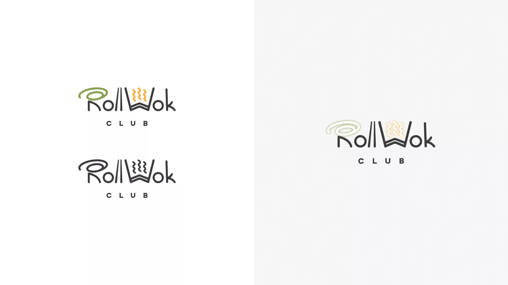 Разработка логотипа и фирменного стиля суши-бара «Roll Wok Club» в Козловке
